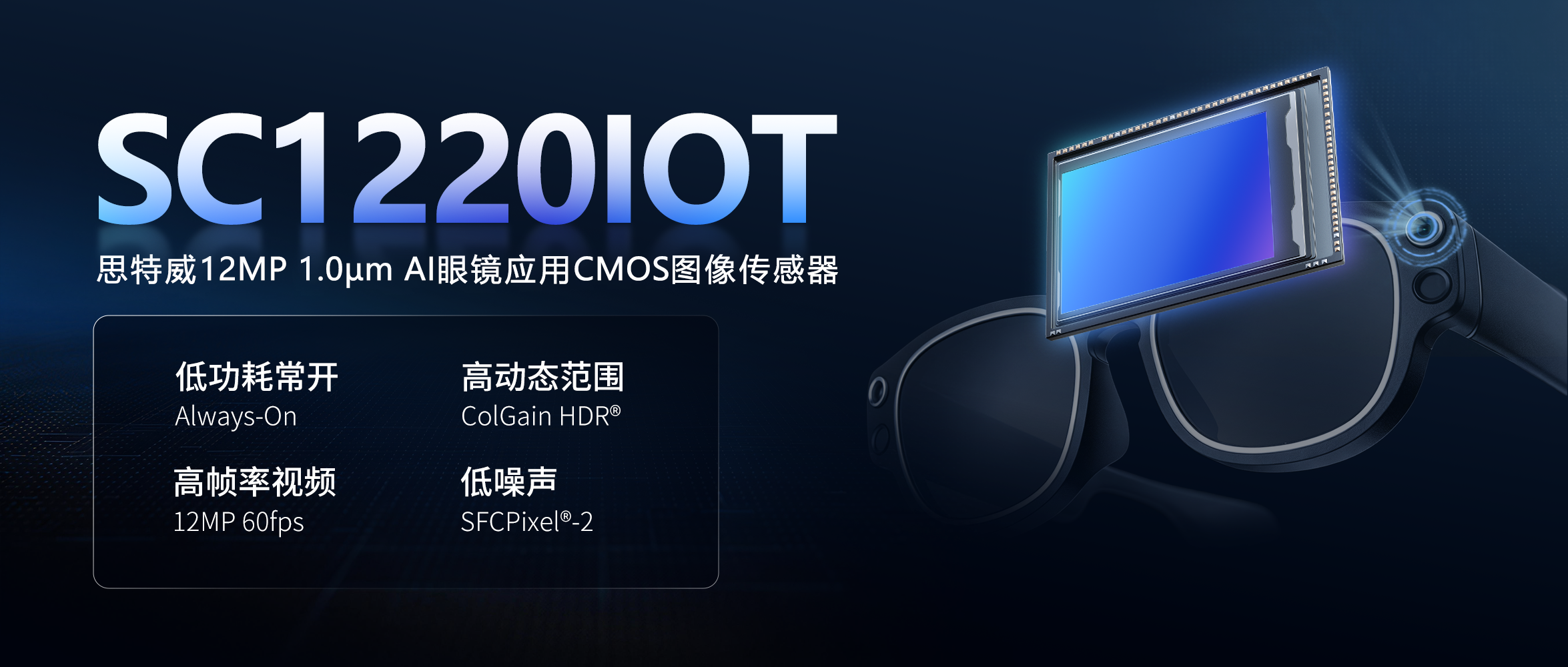 思特威推出1200万像素AI眼镜CMOS图像传感器，满足影像升级需求