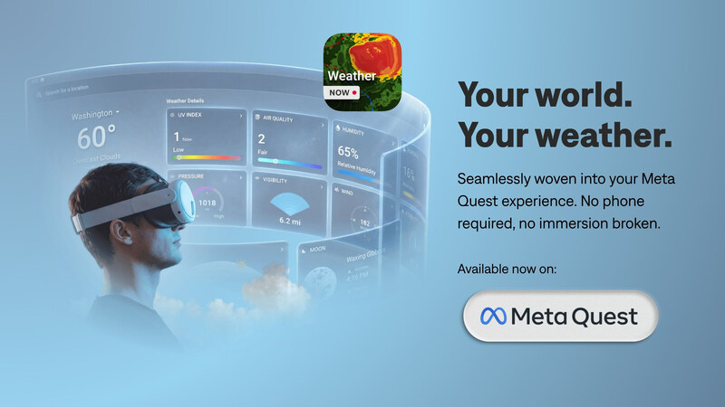 VR天气App上线Meta Quest，沉浸式查天气、实时预警，告别手机屏幕