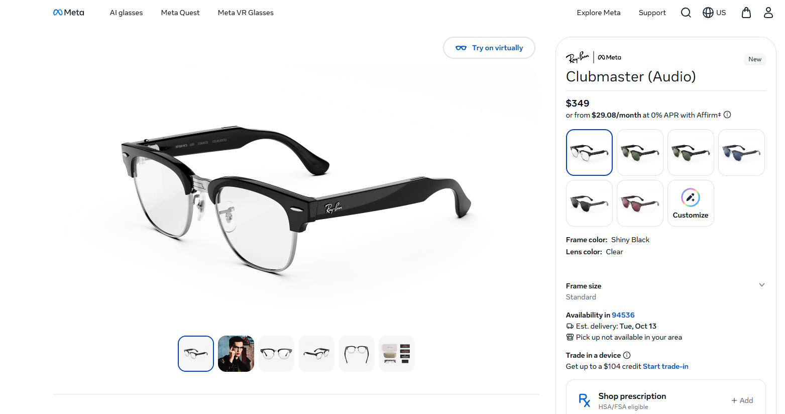 Meta发布Ray-Ban Audio眼镜，349美元起支持AI语音通话