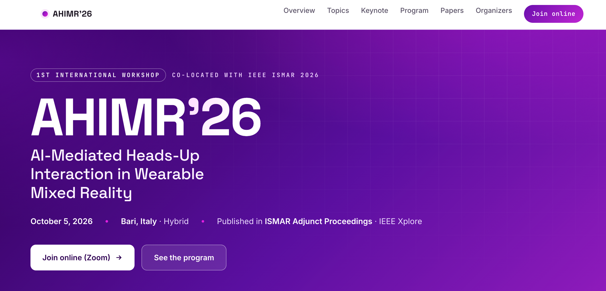 IEEE ISMAR 2026开幕:智能眼镜+AI专题首发